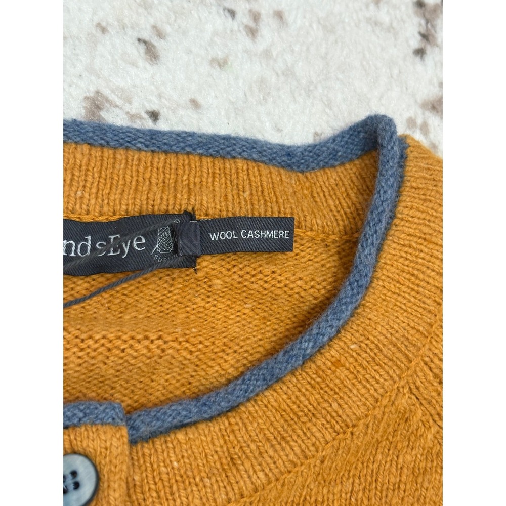 IrelandsEye Cardigan Womens S Ochre Killiney Wool Cashmere Blend Sweater NWT - Picture 6 of 9